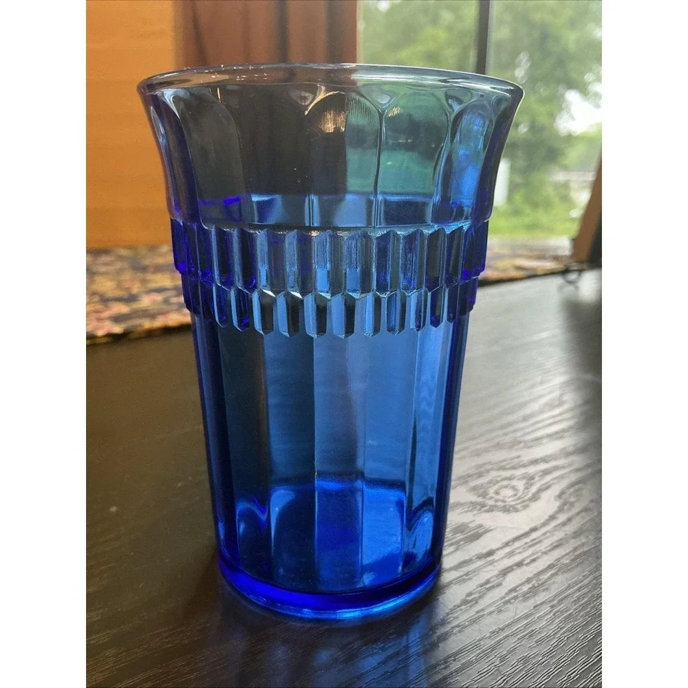 Vintage Anchor Hocking Roulette Cobalt‎ Blue 4.25
